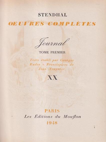   Journal 3 voll. - Stendhal - copertina