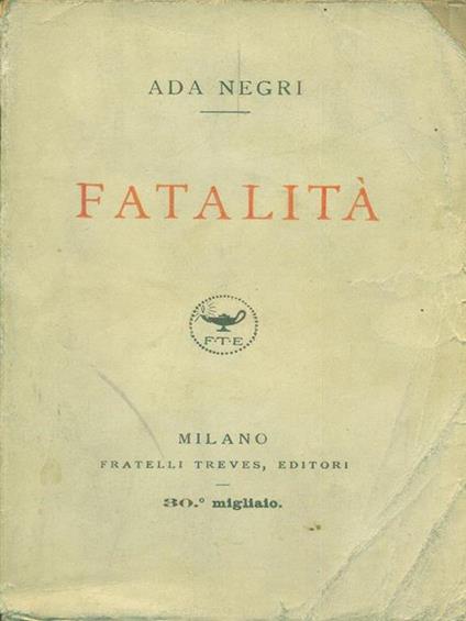   Fatalità - Ada Negri - copertina