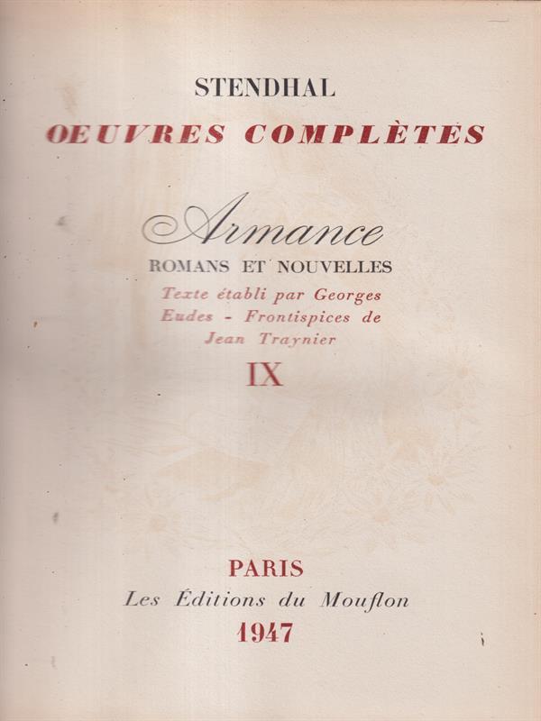   Armance. Romans et nouvelles