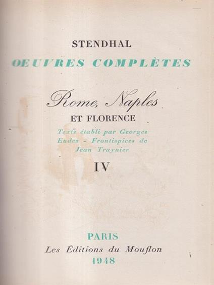   Rome, Naples et Florence - Stendhal - copertina
