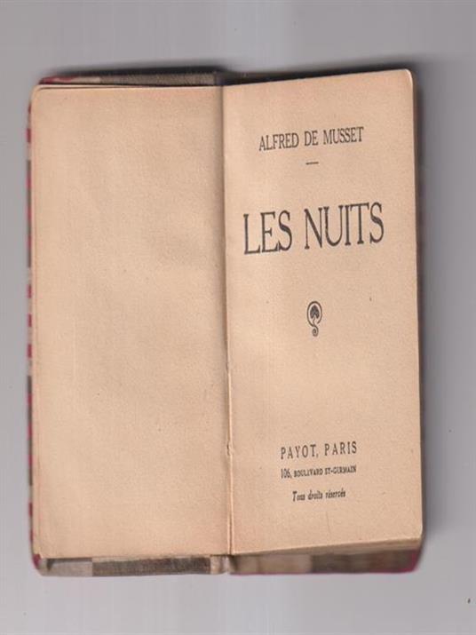 Les nuits - Alfred de Musset - copertina