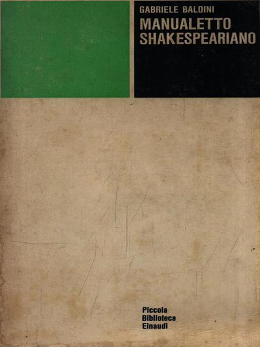   Manualetto shakespeariano - Gabriele Baldini - copertina