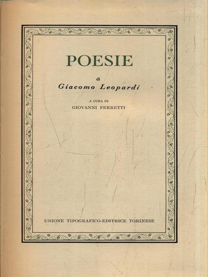   Poesie - Giacomo Leopardi - copertina