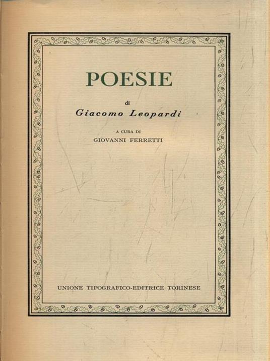   Poesie - Giacomo Leopardi - copertina