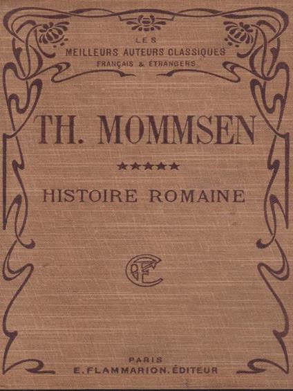 Histoire Romaine vol. 5 - Th. Mommsen - copertina