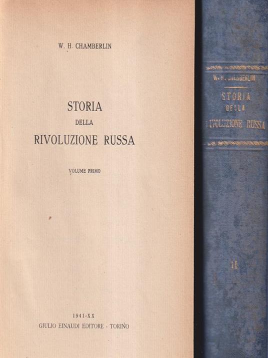 Storia della rivoluzione russa 2 voll - W.H. Chamberlin - copertina