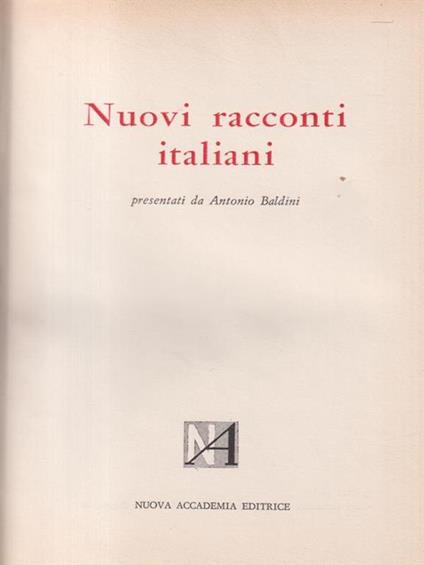Nuovi racconti italiani - Antonio Baldini - copertina