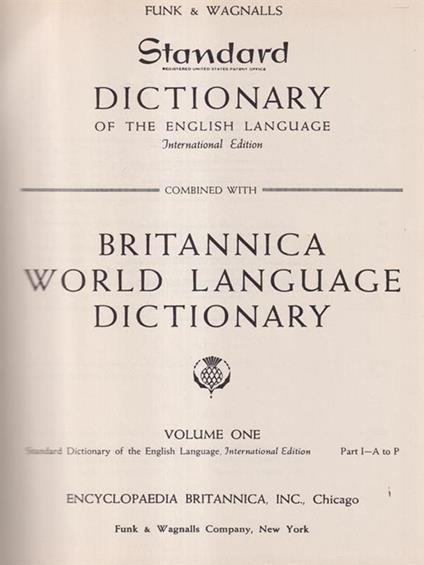  Britannica world language dictionary 45 voll. - copertina