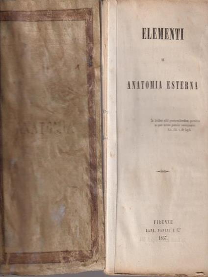 Elementi di anatomia esterna - copertina