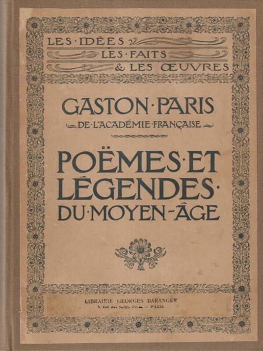   Poèmes et Légendes du Moyen Age - Gaston Paris - copertina