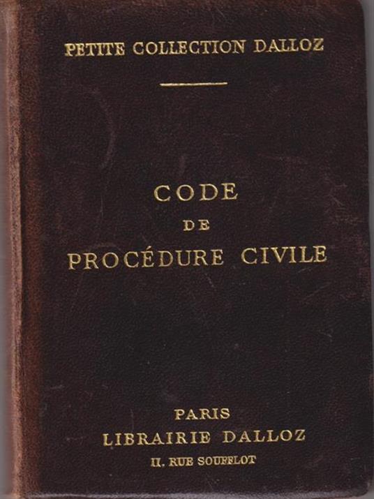   Code de procedure civile - copertina
