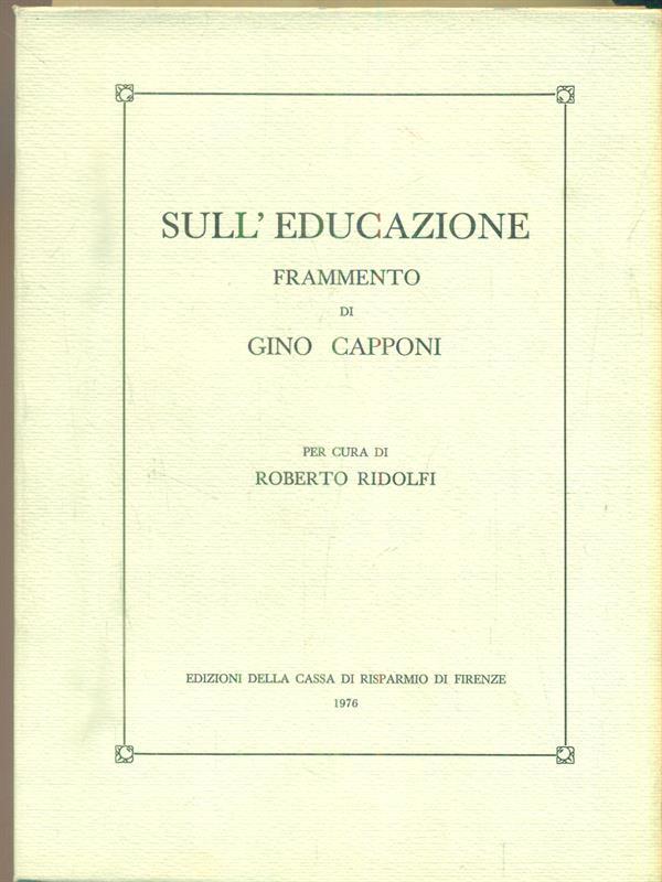   Sull'educazione