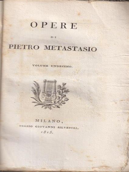   Opere di Pietro Metastasio vol XI - copertina