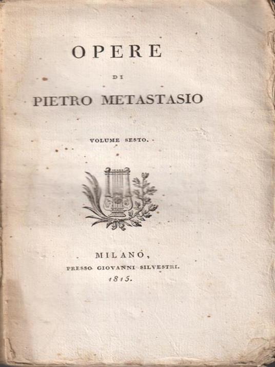   Opere di Pietro Metastasio vol VI - copertina