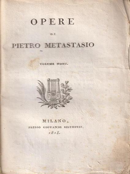   Opere di Pietro Metastasio vol IX - copertina
