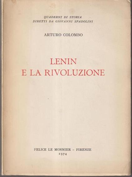   Lenin e la rivoluzione - Arturo Colombo - copertina