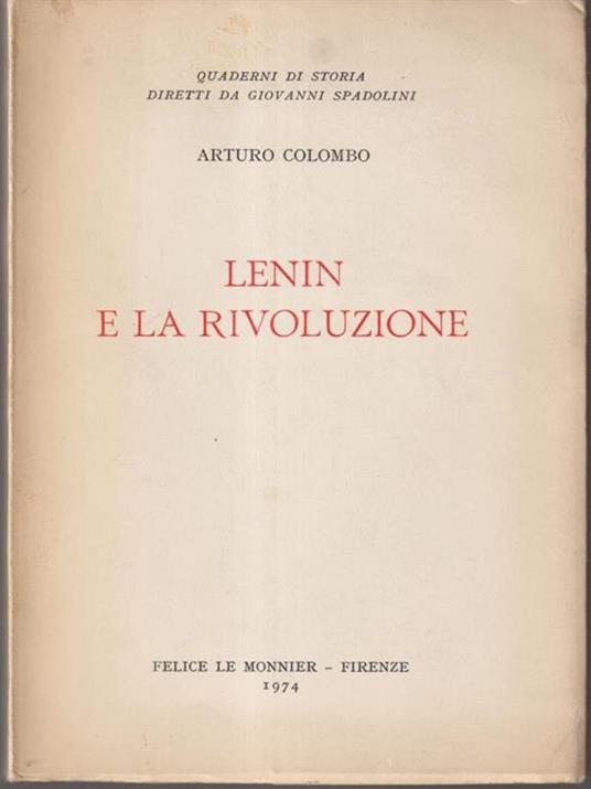   Lenin e la rivoluzione - Arturo Colombo - copertina
