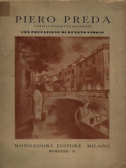   Versi in dialetto milanese - Dedica dell'autore in prima pagina - Piero Preda - copertina