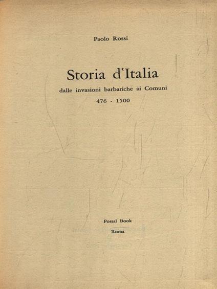   Storia d'Italia 476-1500 - Paolo Rossi - copertina