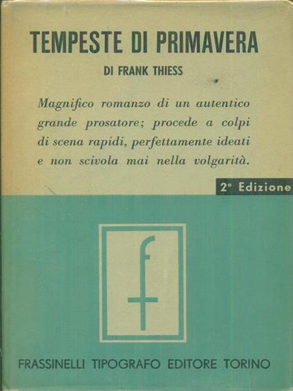   Tempeste di primavera - Frank Thiess - copertina