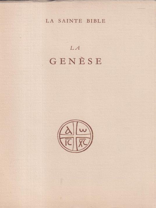 La Genese - R. De Vaux - copertina
