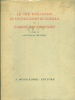 Le tre redazioni di un taccuino di guerra di Gabriele d'Annunzio