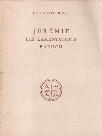   Jeremie les lamentations baruch - Albert Gelin - copertina