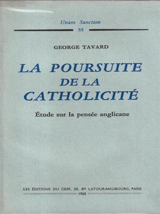 La poursuite de la Catholicitè - copertina