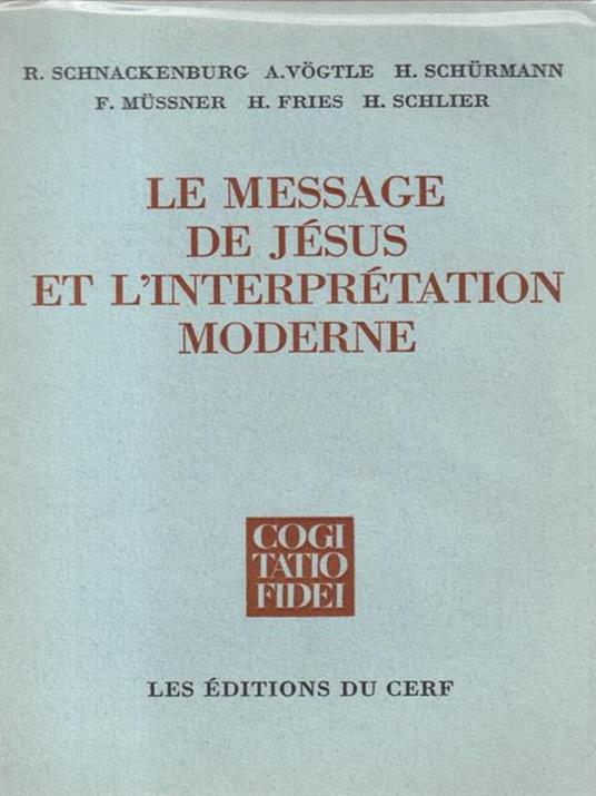 Le message de Jesus et l'interpretation moderne - copertina