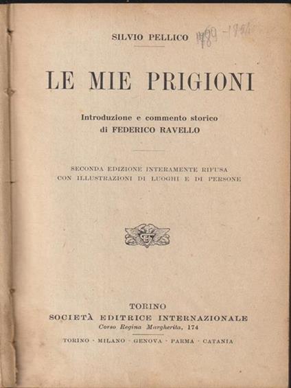 Le mie prigioni - Silvio Pellico - copertina