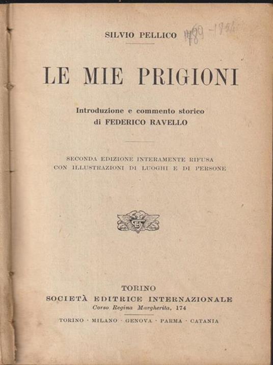 Le mie prigioni - Silvio Pellico - copertina