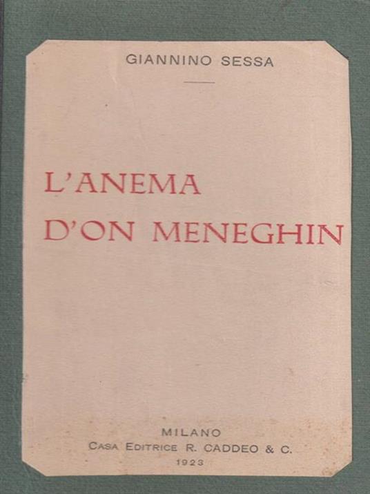 L' anema d'on Meneghin - Giannino Sessa - copertina
