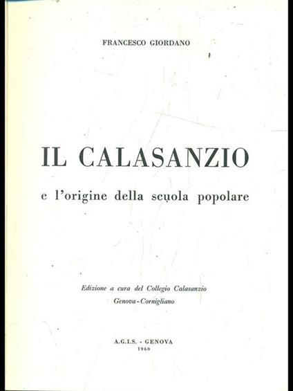 Il  Calasanzio - Francesco Giordano - copertina