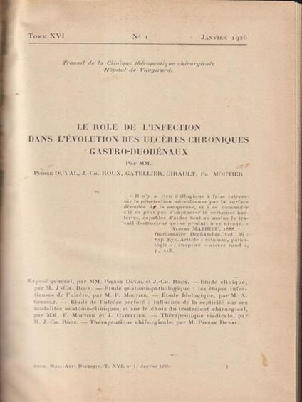   Archives des maladies de l'appareil digestif et de la nutrition 1926 - copertina