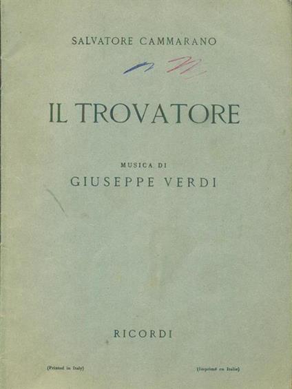 Il  trovatore - Salvatore Cammarano - copertina