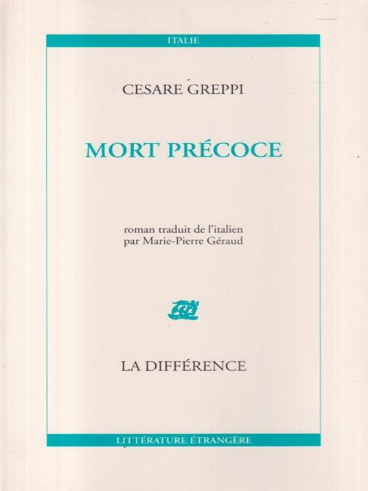 Mort precoce - Cesare Greppi - copertina