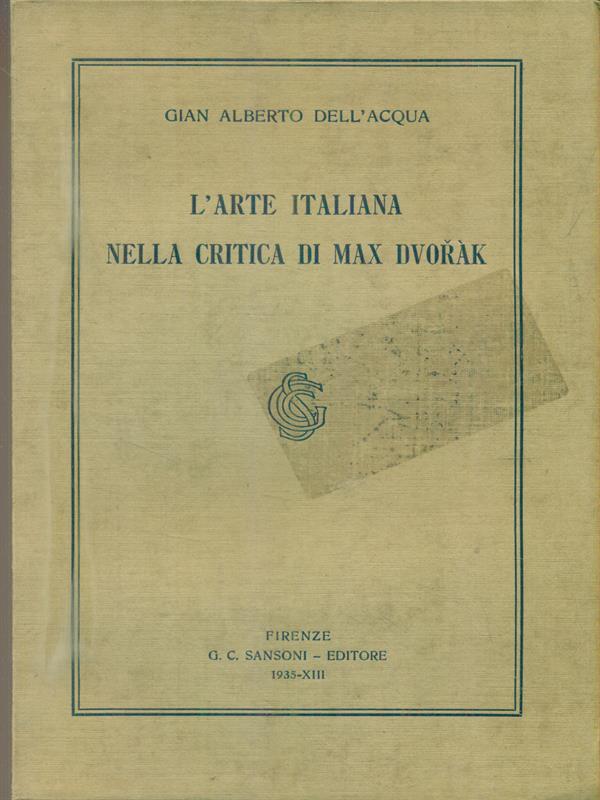 L' arte italiana nella critica di Max Dvorak