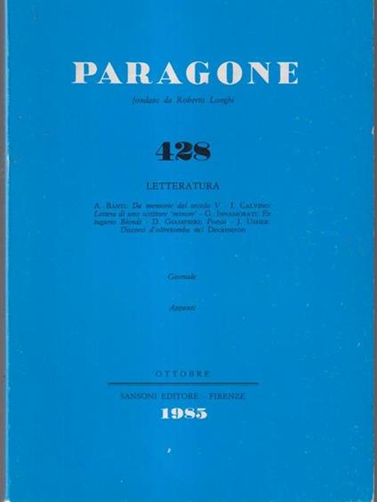   Paragone n. 428/1985 - copertina