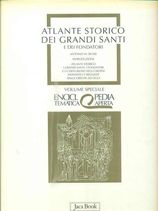 Atlante storico dei grandi santi e dei fondatori - Antonio Sicari - copertina