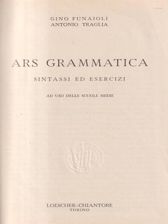 Ars grammatica - Gino Funaioli - copertina