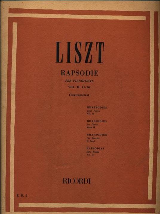 Rapsodie per pianoforte Vol. II: 11-20 - Franz Liszt - copertina