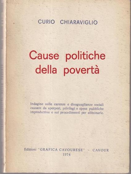 Cause politiche della povertà - Curio Chiaravaglio - copertina