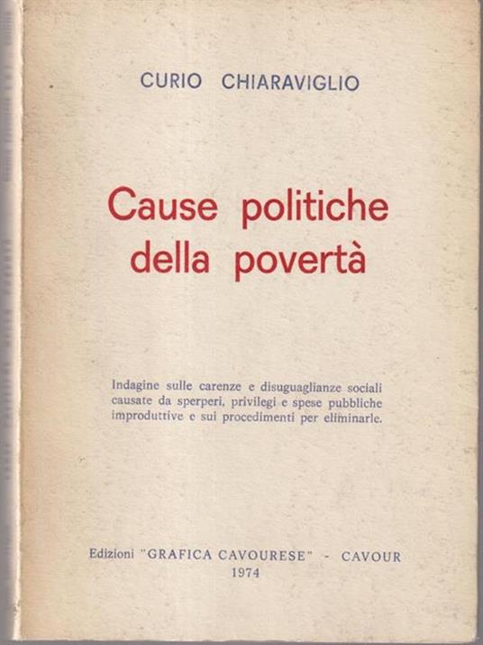 Cause politiche della povertà - Curio Chiaravaglio - copertina