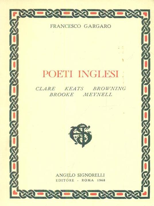 Poeti inglesi - Francesco Gargaro - copertina