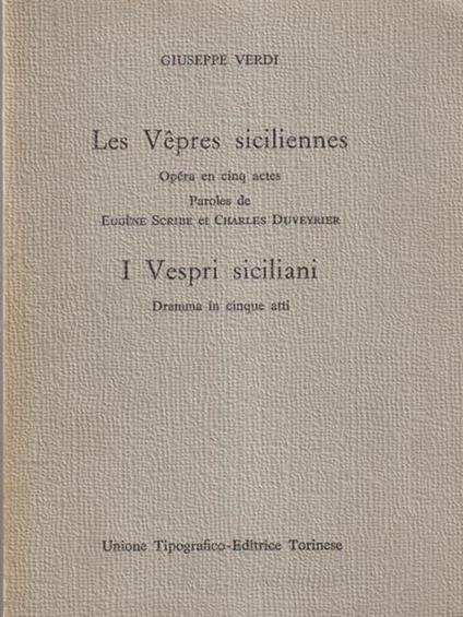 Les vepres siciliennes - Giuseppe Verdi - copertina