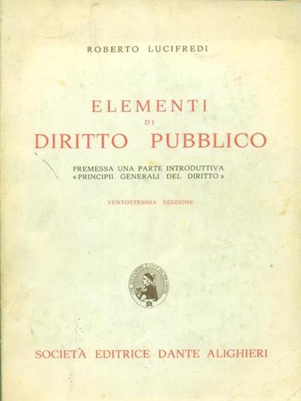 Elementi di diritto pubblico - Roberto Lucifredi - copertina