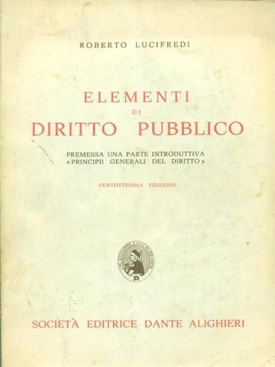 Elementi di diritto pubblico - Roberto Lucifredi - copertina