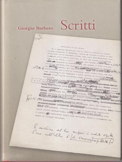 Scritti - Giorgio Barbero - copertina