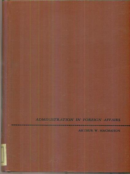 Administration in foreign affairs - copertina