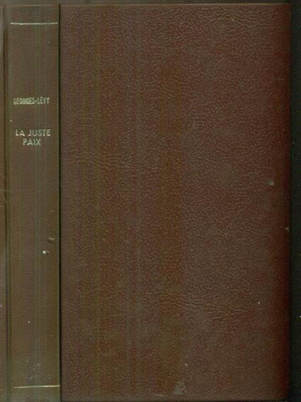 La juste paix - copertina